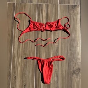 Skatie Red/Coral Demi Top Bobbi Bottoms XS